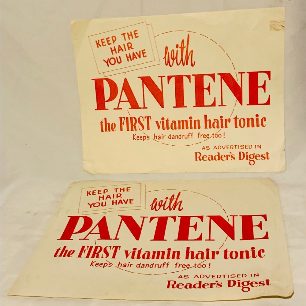 Vtg Advertising Sign Paper “Pantene” 11x8.5”